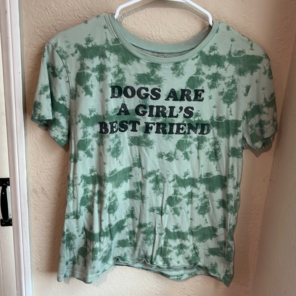 “Dogs are girls best friend” green shirt
